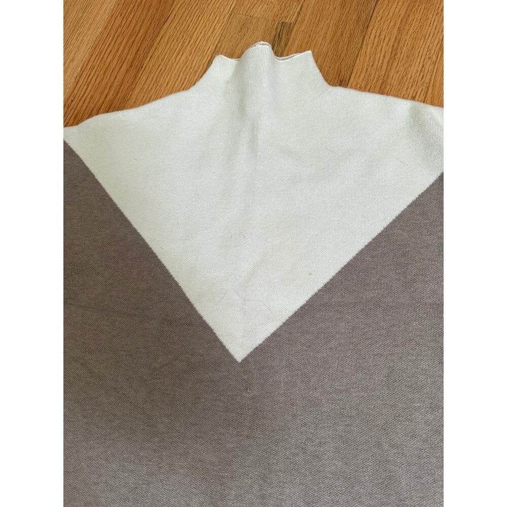 Cynthia Rowley Color Block Mock Turtleneck, Taupe… - image 2